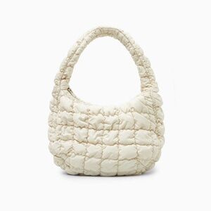 COS Quilted Mini Cream Shoulder Bag Hobo Puffer